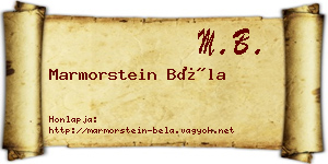 Marmorstein Béla névjegykártya